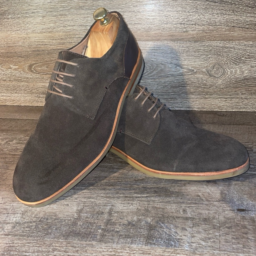 H By Hudson London Men's suede shoe Brown Size 12 EUR 46 EUC
